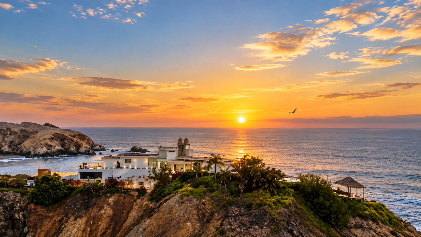 Atardecer frente al mar en Casa Galera